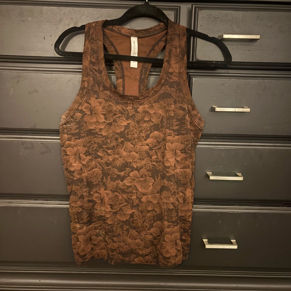 Athleta Women’s Floral Racerback Tank Top - Brown Floral